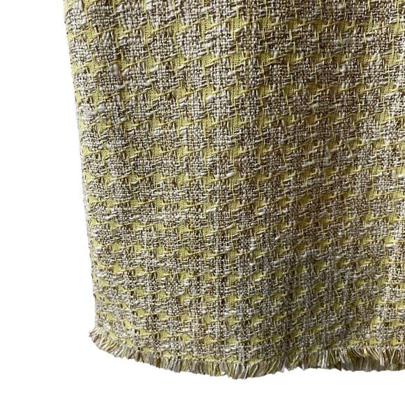 Ann Taylor Tweed Yellow Gray Houndstooth Pattern Skirt Size 12P NWT - Picture 5 of 8